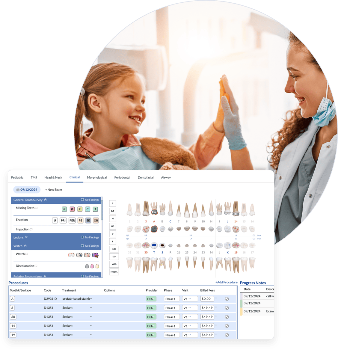 Pediatric dentists caring for patient using Oryx software